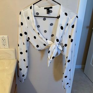 Polka Dot Tie Crop